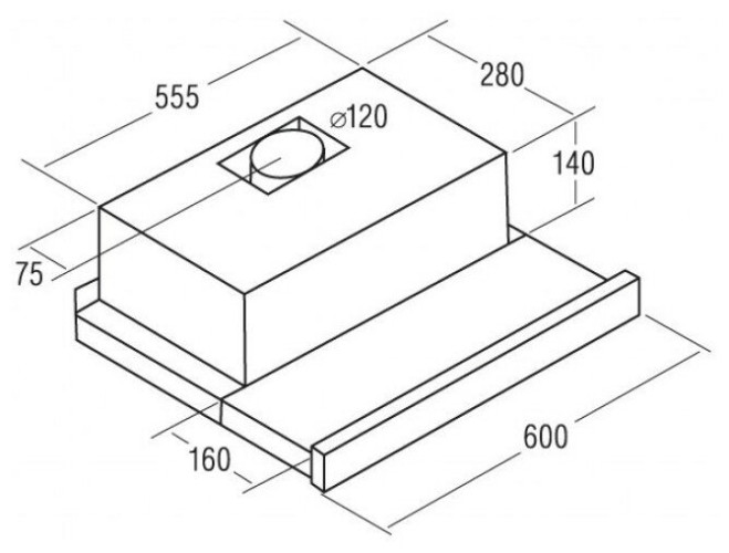 Встраиваемая вытяжка Cata TF 2003 600 GBK B