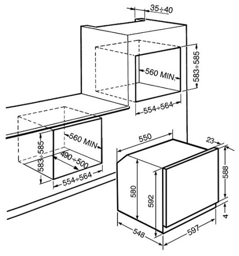 Электрический духовой шкаф Smeg SF6101VB