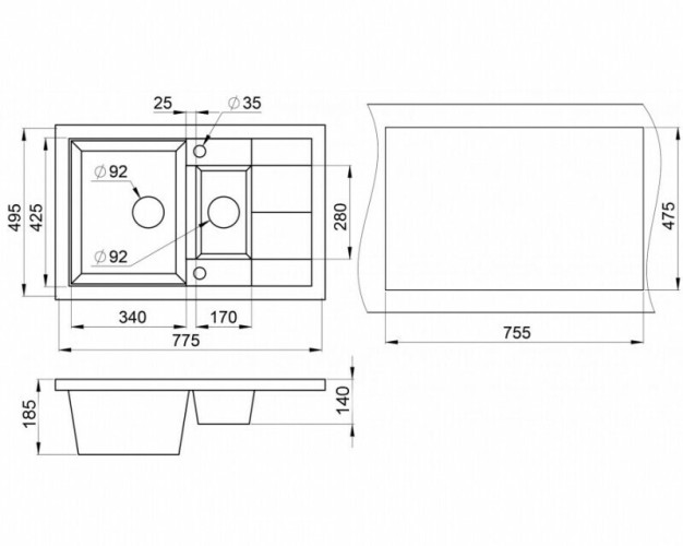 Кухонная мойка Granula GR-7802 песок