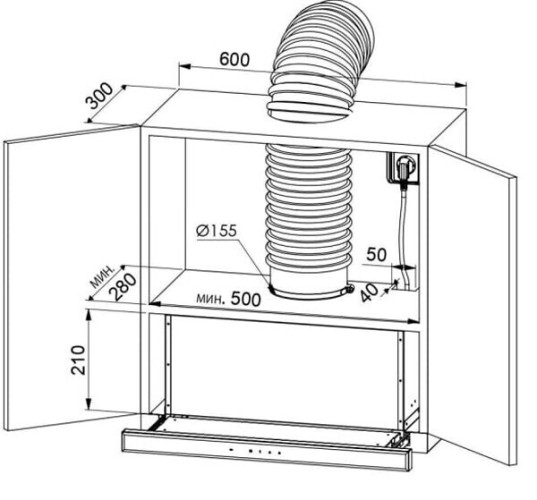 Встраиваемая вытяжка Zugel ZHT652GX