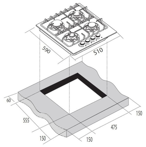 Газовая варочная панель Zugel ZGM308X