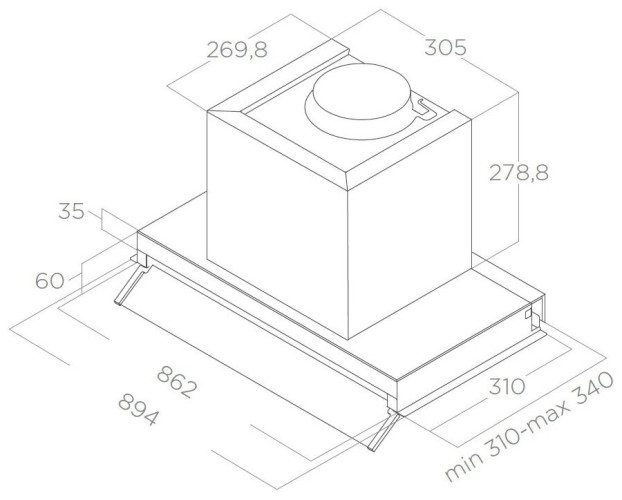 Встраиваемая вытяжка Elica BOXIN LX IX A 90 PRF0114761A