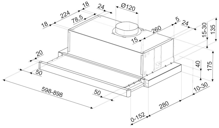 Встраиваемая вытяжка Smeg KSET61E2