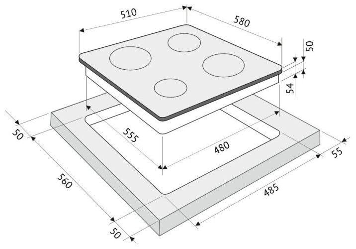 Индукционная варочная панель Krona GRUND 60 BL S