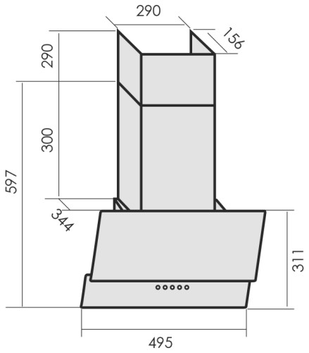 Кухонная вытяжка MBS Meryta 150 Glass Black