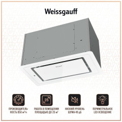 Встраиваемая вытяжка Weissgauff Quadra 602 WH