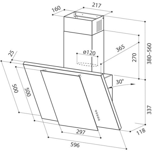 Кухонная вытяжка Lex T 600 black