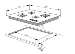 Газовая варочная панель Hansa BHGS 61139