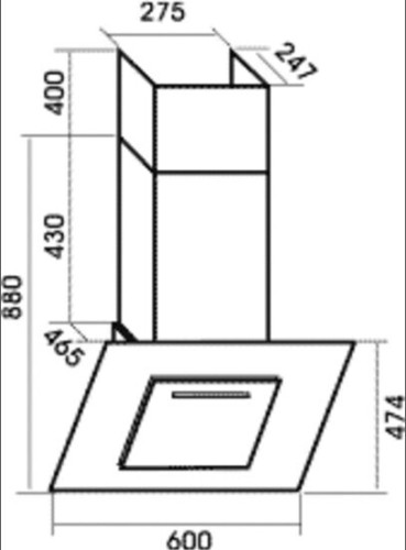 Кухонная вытяжка MBS Lavanda 160 Glass Black