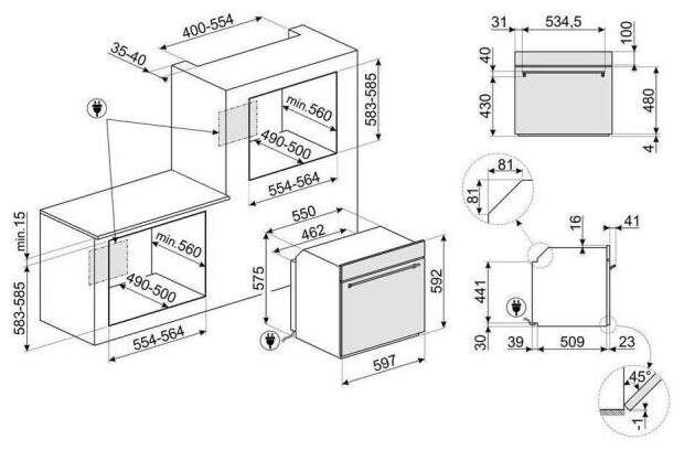Электрический духовой шкаф Smeg SF68M3VPOGL