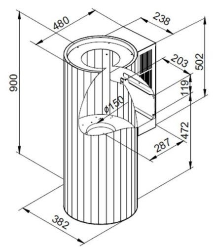 Кухонная вытяжка MAUNFELD Adelaide 39 Wall белый