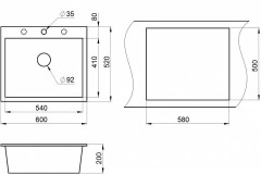 Кухонная мойка Granula GR-6001 шварц