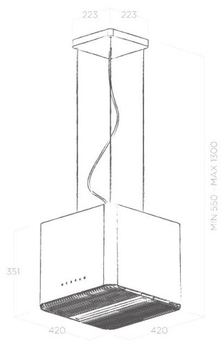 Кухонная вытяжка Elica PIX WH F 42