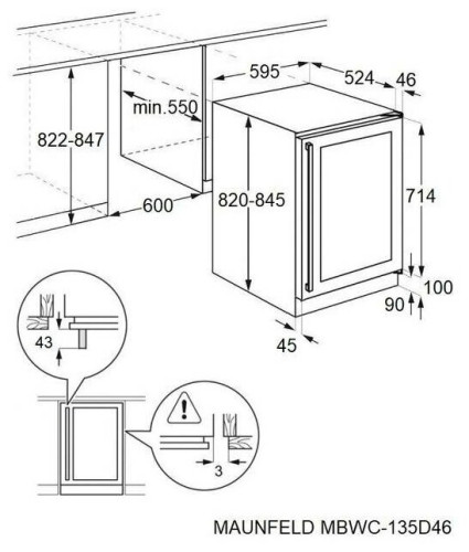 Винный шкаф MAUNFELD MBWC-135D46