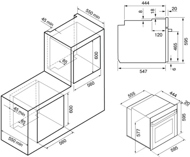 Электрический духовой шкаф Krona Element 60 BL