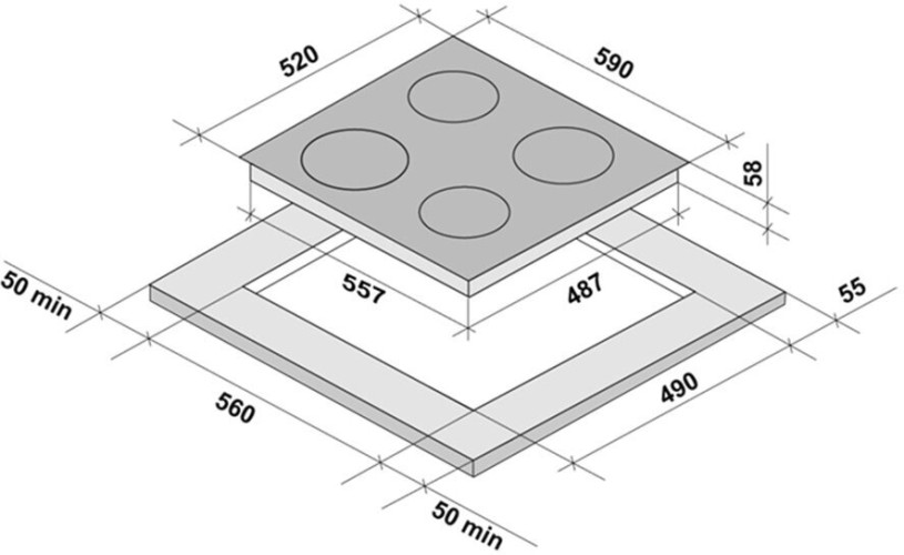 Индукционная варочная панель Krona REMO 60 BL черный