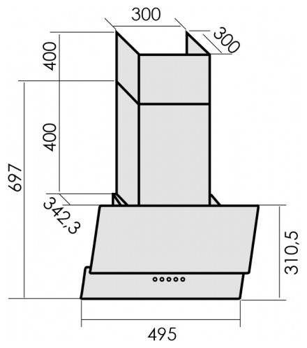 Кухонная вытяжка MBS Meryta 150 Glass White