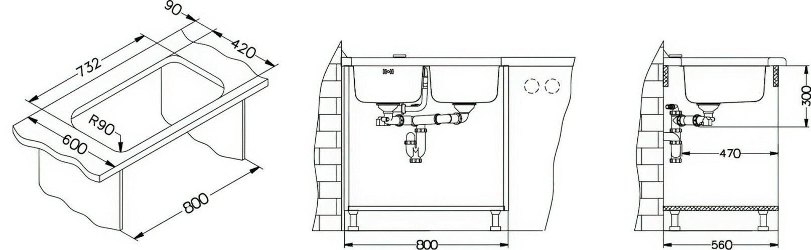 Кухонная мойка Alveus DUO 30 SAT-90 1036849