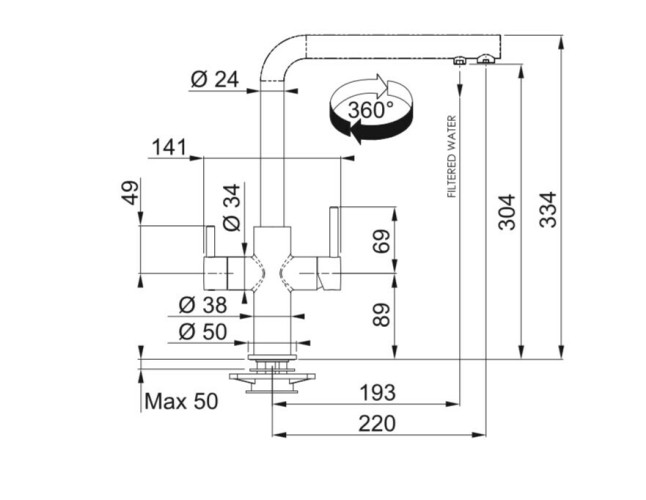 Смеситель для кухонной мойки Franke Neptune Clear Water белый 115.0370.703