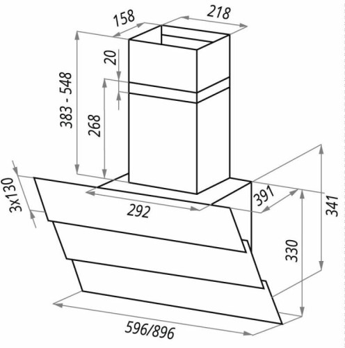 Кухонная вытяжка Falmec Tab White 60 см CTCN60 E0P2 ZZZB491F