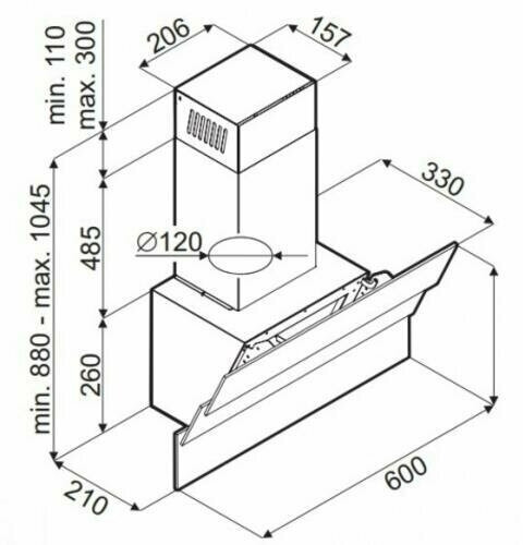 Кухонная вытяжка Falmec Tab White 60 см CTCN60 E0P2 ZZZB491F