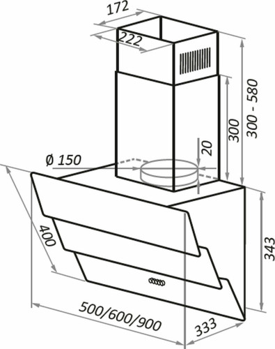 Кухонная вытяжка Falmec Tab White 60 см CTCN60 E0P2 ZZZB491F