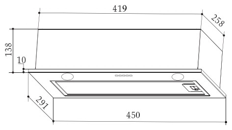 Встраиваемая вытяжка Weissgauff Box 452 WH