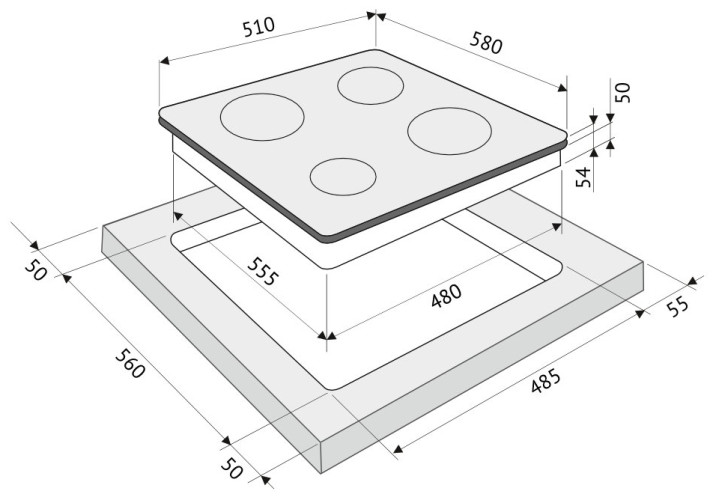 Индукционная варочная панель Krona TELLER 60 BL S K