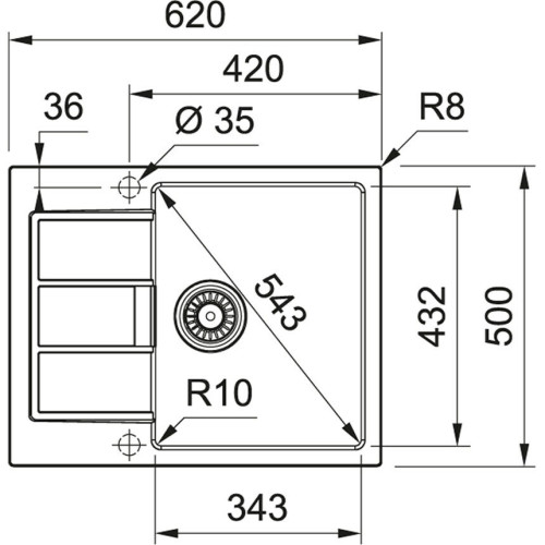 Кухонная мойка Franke S2D 611-62/500 143.0628.363 белый