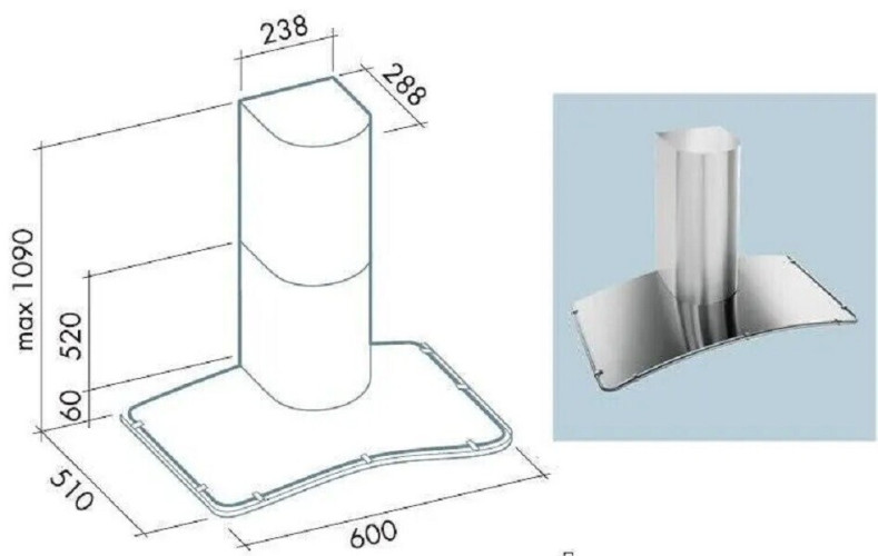 Кухонная вытяжка Falmec Astra 60 inox 600