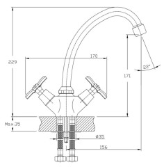 Смеситель для кухни Rush Sakhalin SA5350-22