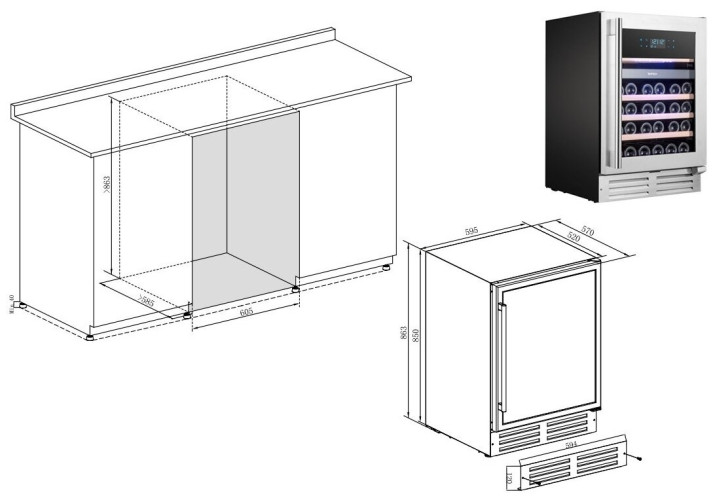 Винный шкаф Temptech EX60DX