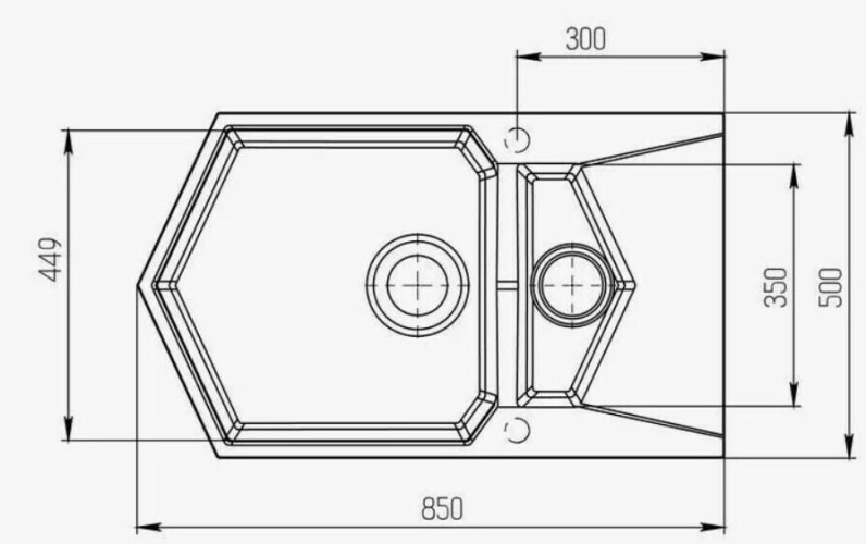 Кухонная мойка KitKraken Pond K-850M.7024 Graphite
