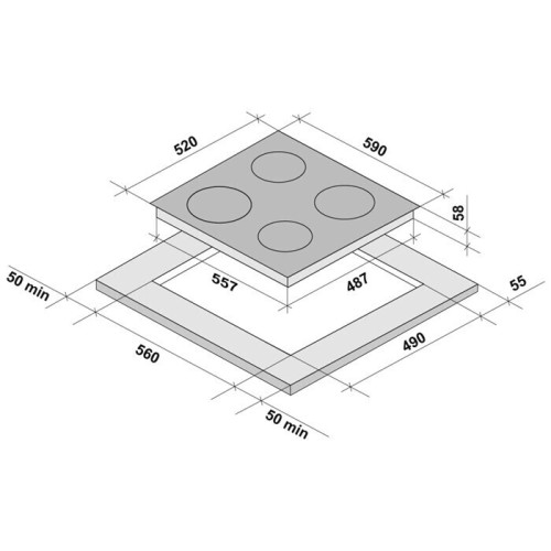 Индукционная варочная панель Krona Forte 60 BL