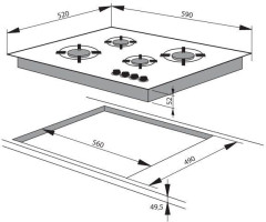 Газовая варочная панель Hansa BHGI 631500