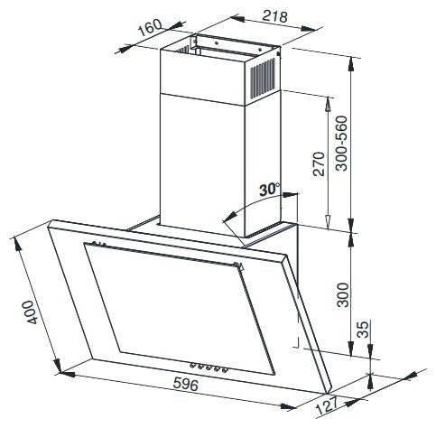 Кухонная вытяжка Weissgauff GAMMA 60 PB WH