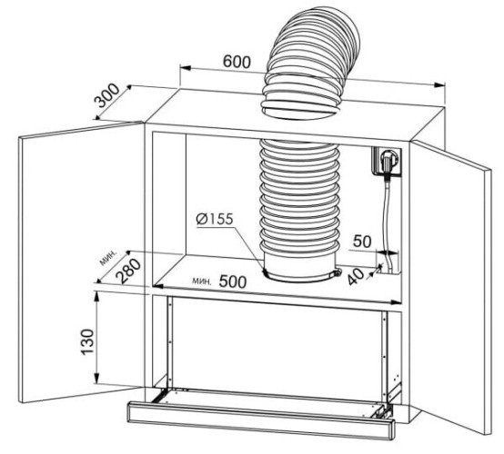Встраиваемая вытяжка Zugel ZHT651GB
