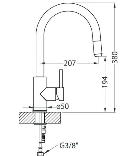 Смеситель для кухни Alveus DELOS - P G91 CARBON черный 1129022