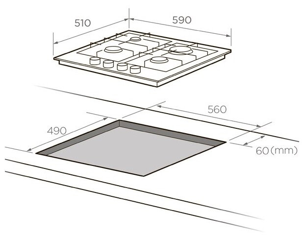 Газовая варочная панель Midea MG-696VGB