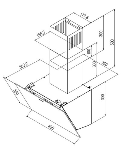 Кухонная вытяжка Weissgauff Yota 506 touch black glass
