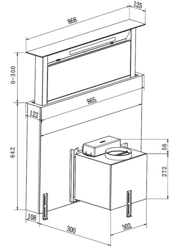 Встраиваемая вытяжка Weissgauff Down Draft 900 Touch Inverter black
