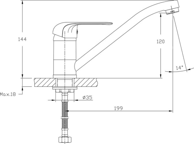 Смеситель для кухни Rush Fiji FI1835-27