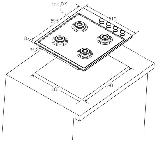 Газовая варочная панель Candy CHG 6 LB
