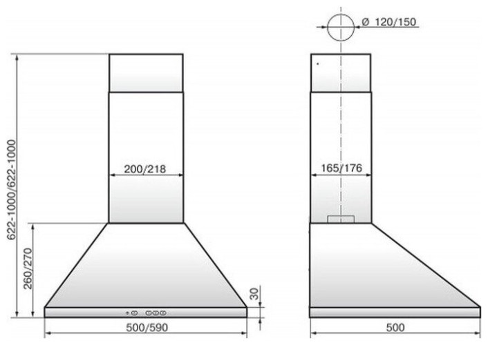 Кухонная вытяжка Elikor Вента 50П 430 КЗД черный