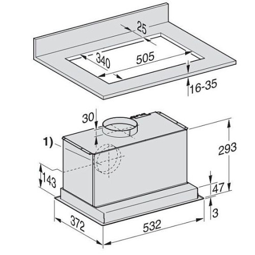 Встраиваемая вытяжка Miele DA 2450 Stainless steel, нержавеющая сталь