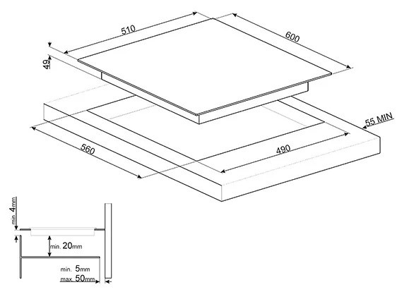 Индукционная варочная панель Smeg SI1M7643B