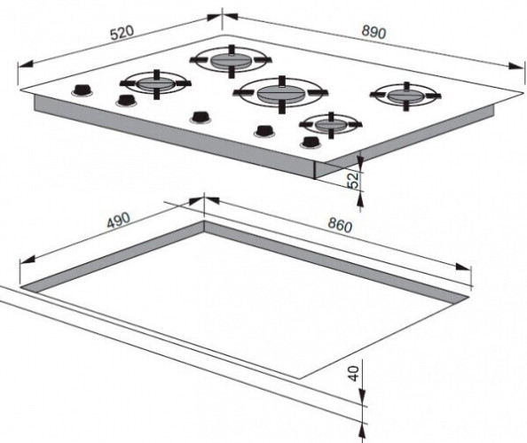 Газовая варочная панель Hansa BHGI 63130