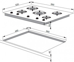 Газовая варочная панель Hansa BHGI 63130