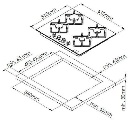 Газовая варочная панель Kuppersberg FS 62 W