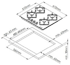 Газовая варочная панель Kuppersberg FS 62 W